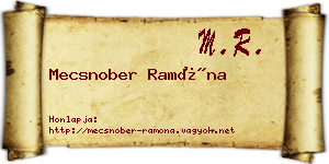 Mecsnober Ramóna névjegykártya